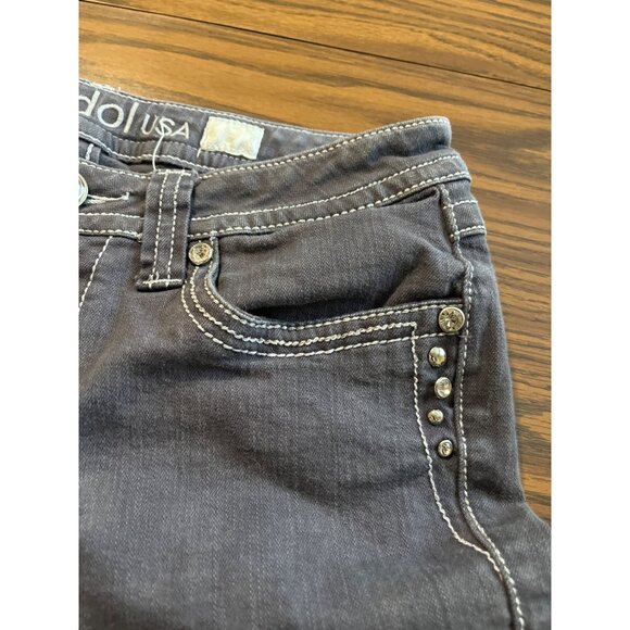 L. A. Idol USA grey bling jeans size 9 W31/L34 - Picture 5 of 10